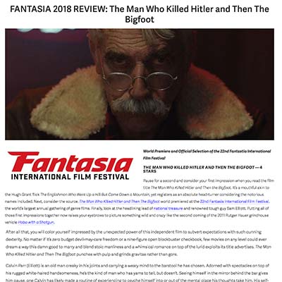  THE MAN WHO KILLED HITLER AND THEN THE BIGFOOT — 4 STARS
